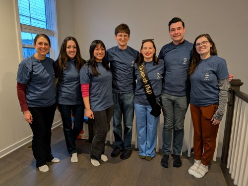Gabrielle Rozumek with labmates from the Prasov Lab.